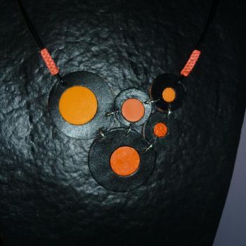 Colliers - RONDS DE CUIR SIMPLY | Bulle orange ebène